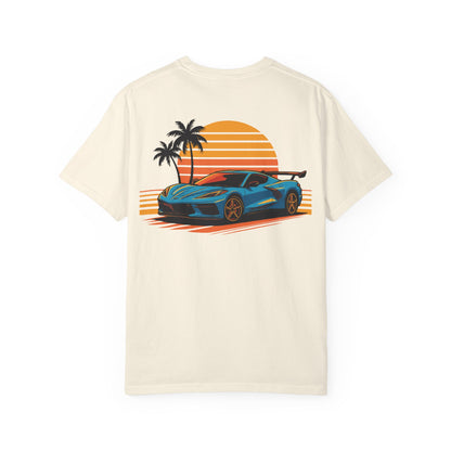C8 Corvette Synthwave Sunset Tee