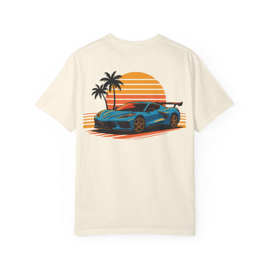 C8 Corvette Synthwave Sunset Tee